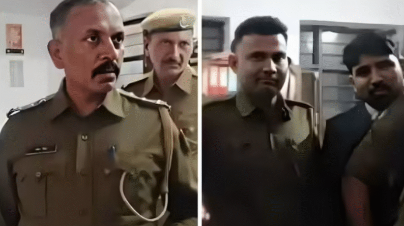 A police station house officer (SHO) and a constable were suspended Tuesday